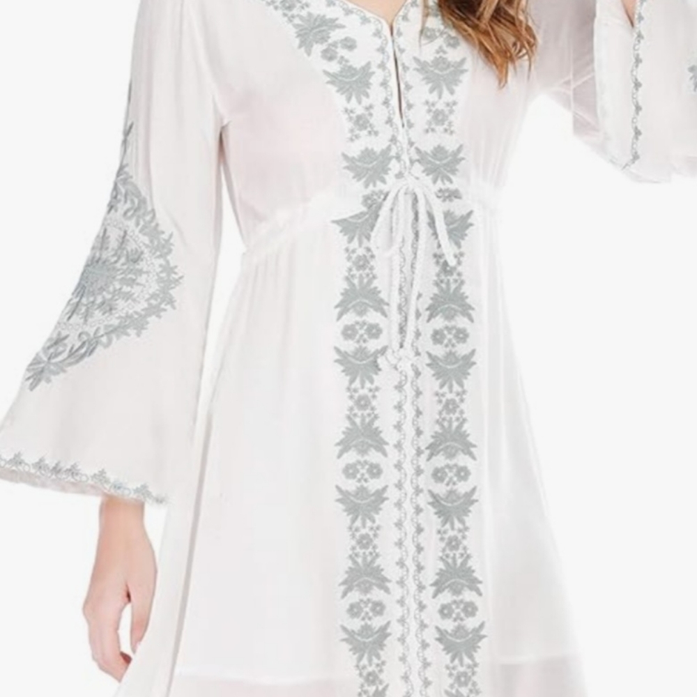 Womens Cotton Embroidered High Low Long Dresses